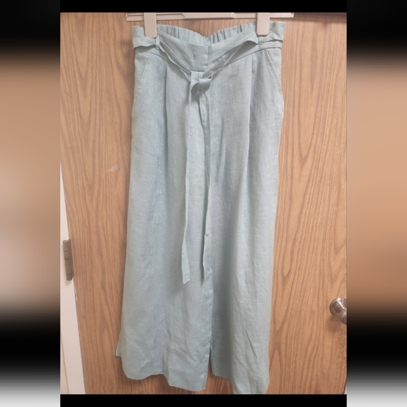 Marella Green  Wide-leg Linen Blend Cropped Pants Sz 4. New without tags - Picture 1 of 8